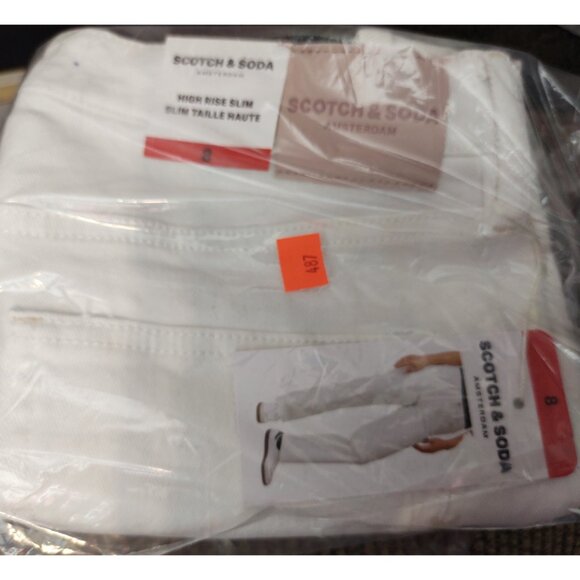 Scotch & Soda White High Rise Slim Jeans NWT Women’s Designer Denim - Picture 2 of 13